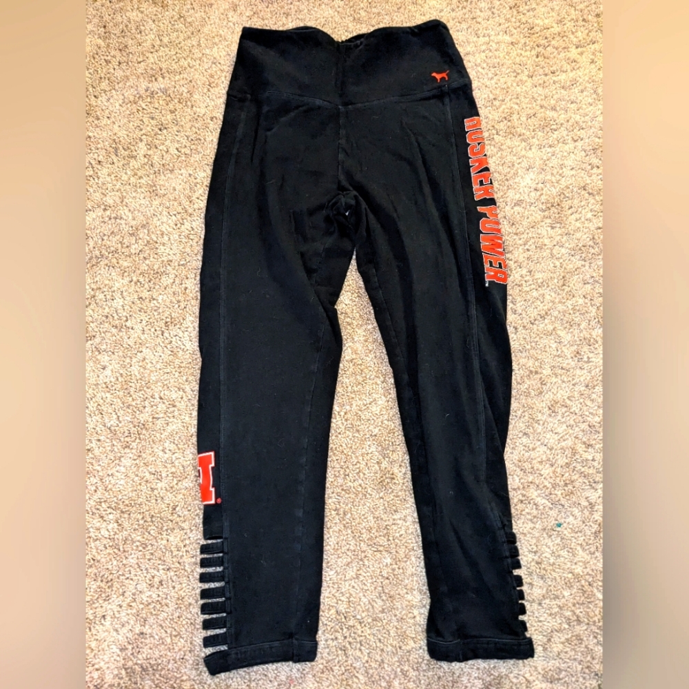 Victoria Secret Pink Nebraska Huskers Leggings M